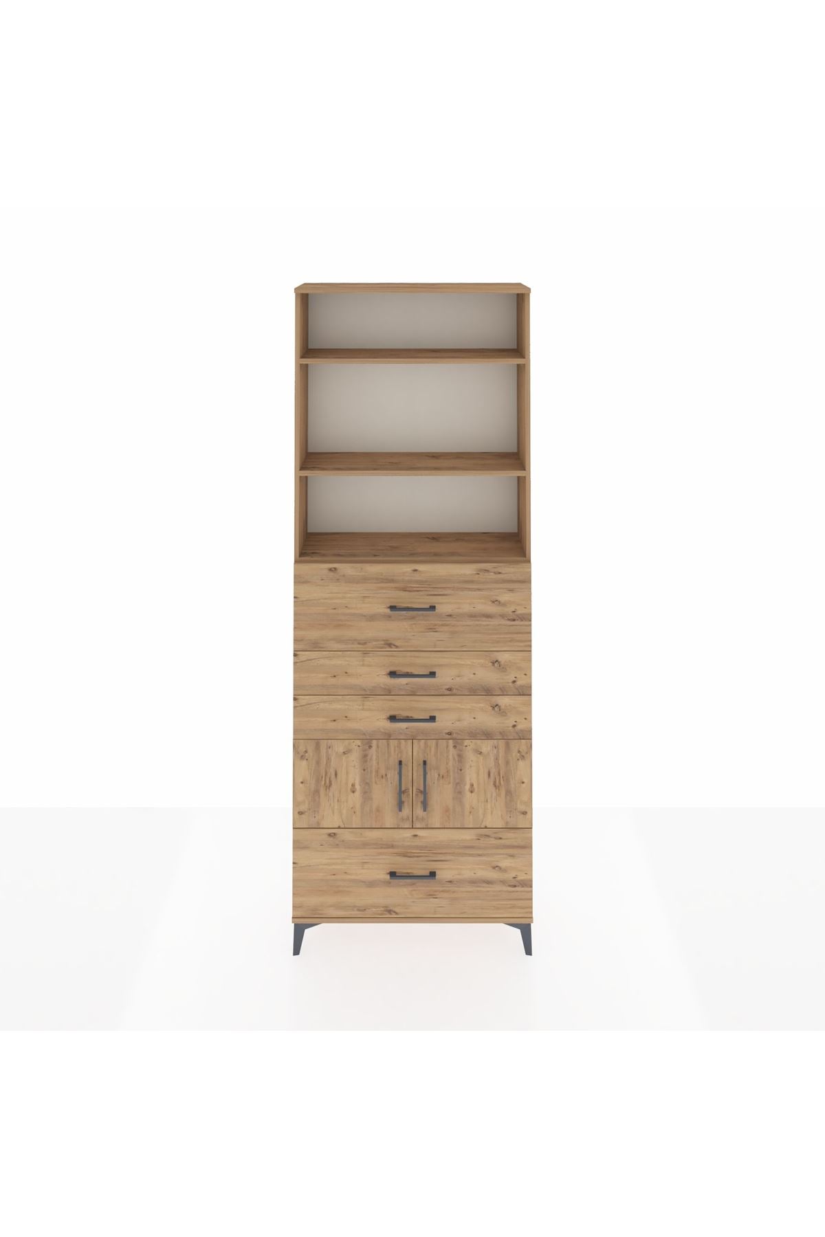 Arges Dolap 4 Raflı 4 Çekmeceli 2 Kapaklı 88x30x243 - S33M180V9A