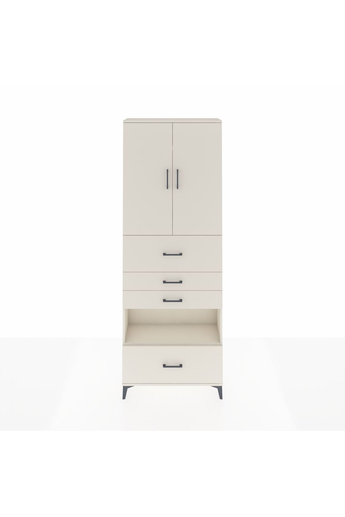 Arges Dolap 4 Raflı 4 Çekmeceli 2 Kapaklı 88x30x243 - S33M181V1A