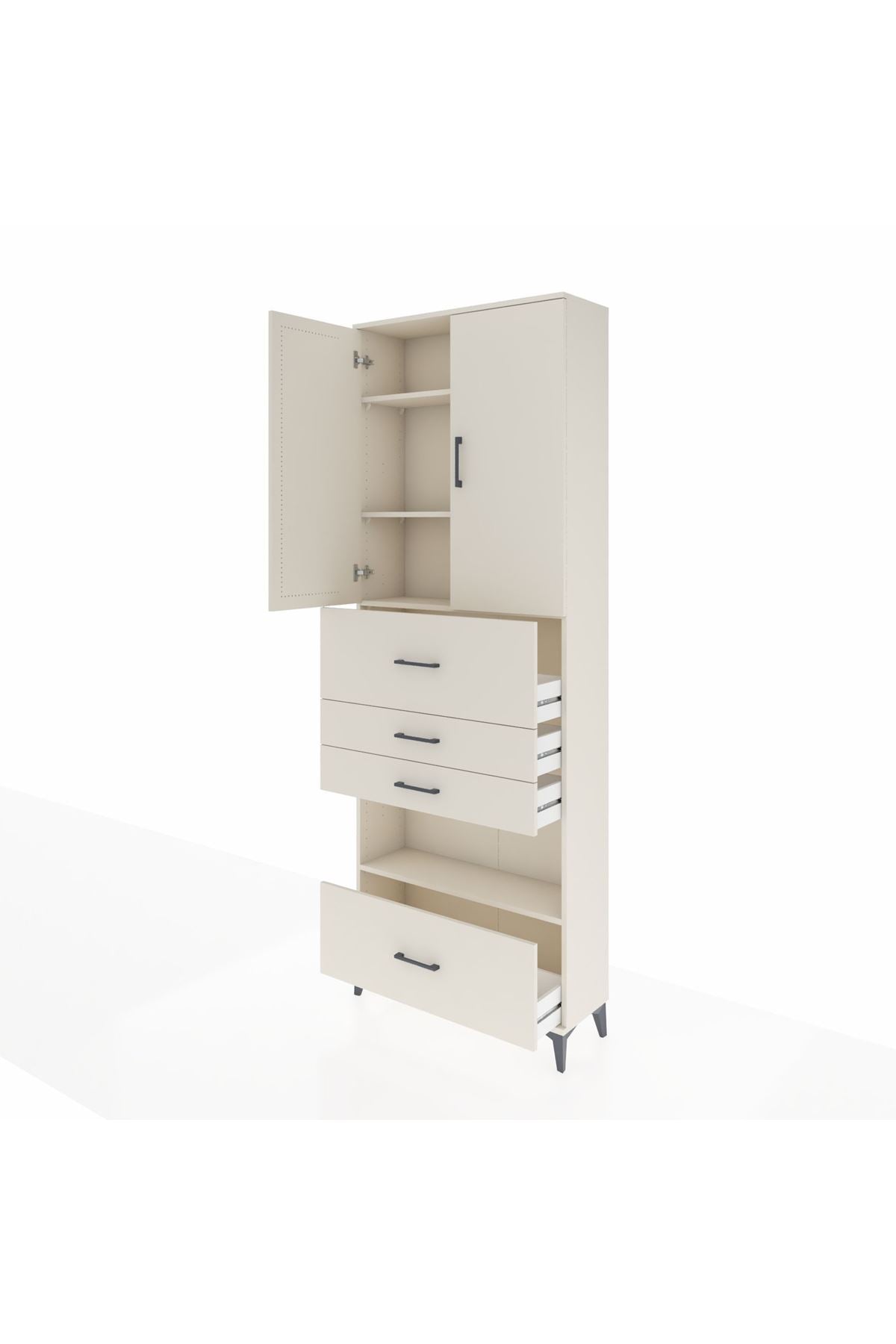 Arges Dolap 4 Raflı 4 Çekmeceli 2 Kapaklı 88x30x243 - S33M181V1A