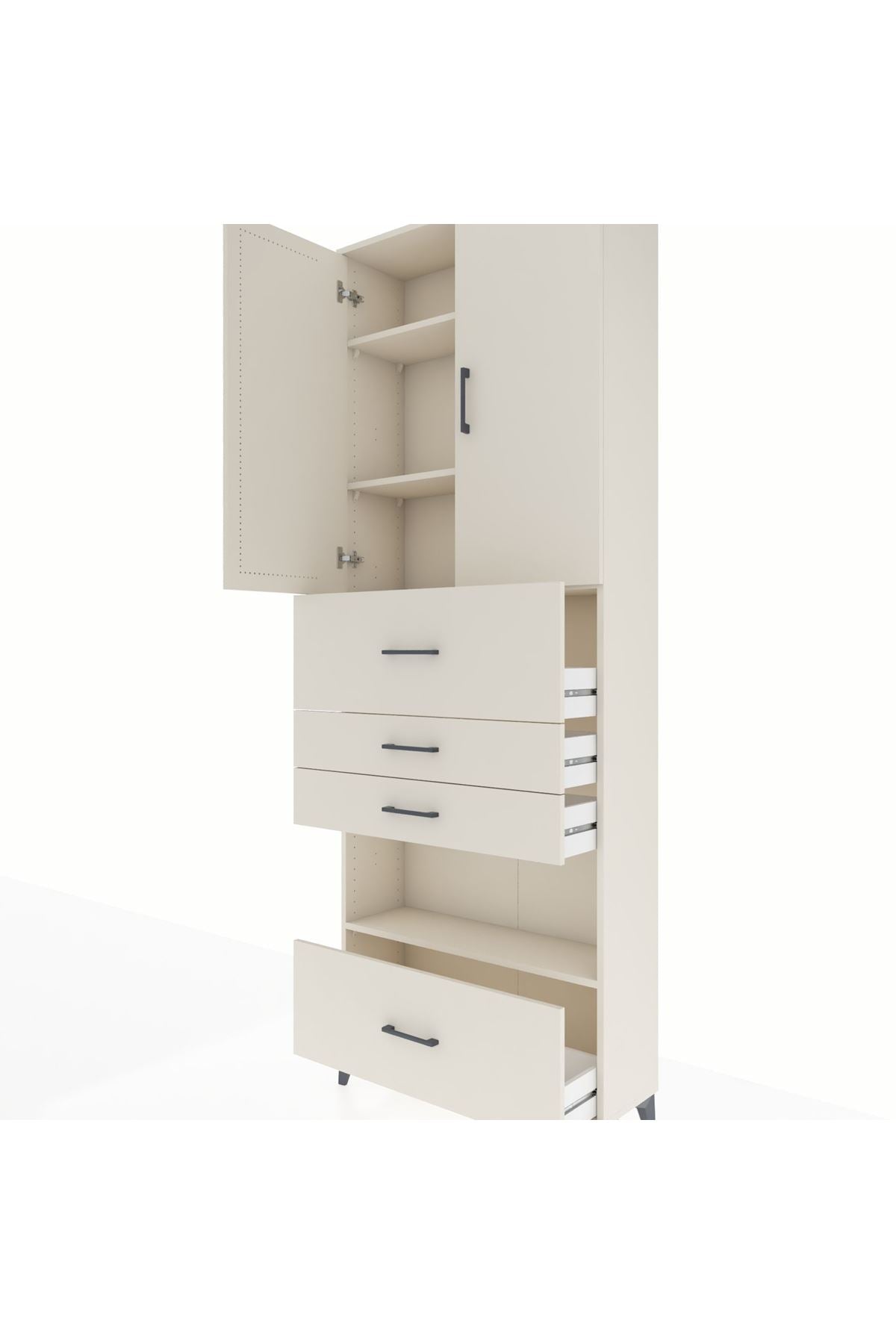 Arges Dolap 4 Raflı 4 Çekmeceli 2 Kapaklı 88x30x243 - S33M181V1A
