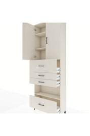 Arges Dolap 4 Raflı 4 Çekmeceli 2 Kapaklı 88x30x243 - S33M181V1A