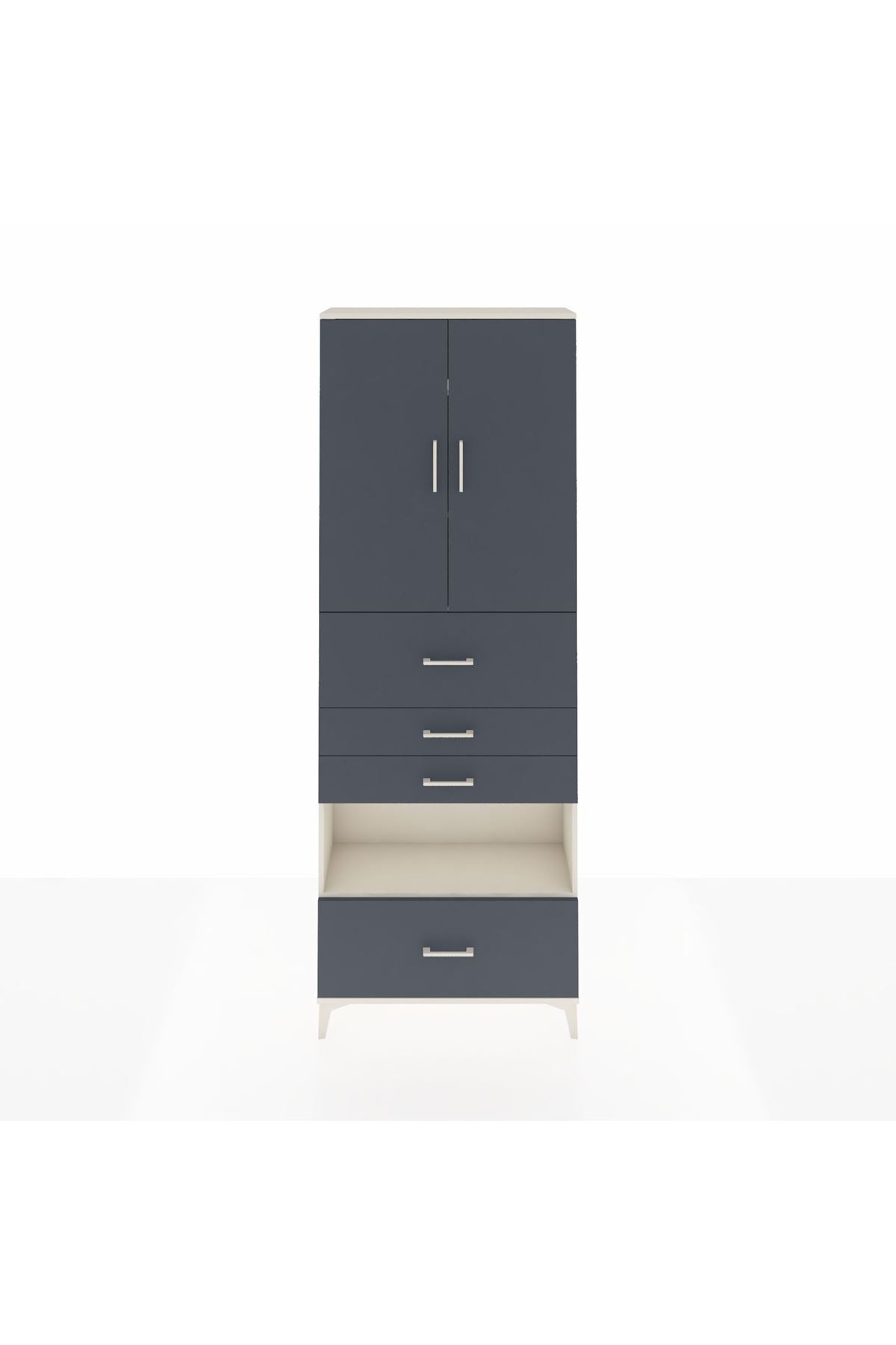Arges Dolap 4 Raflı 4 Çekmeceli 2 Kapaklı 88x30x243 - S33M181V2A