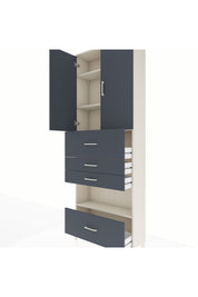 Arges Dolap 4 Raflı 4 Çekmeceli 2 Kapaklı 88x30x243 - S33M181V2A