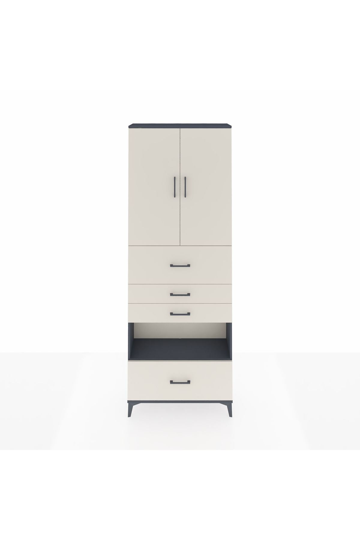 Arges Dolap 4 Raflı 4 Çekmeceli 2 Kapaklı 88x30x243 - S33M181V4A