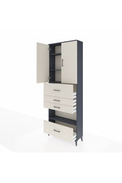 Arges Dolap 4 Raflı 4 Çekmeceli 2 Kapaklı 88x30x243 - S33M181V4A