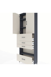 Arges Dolap 4 Raflı 4 Çekmeceli 2 Kapaklı 88x30x243 - S33M181V4A