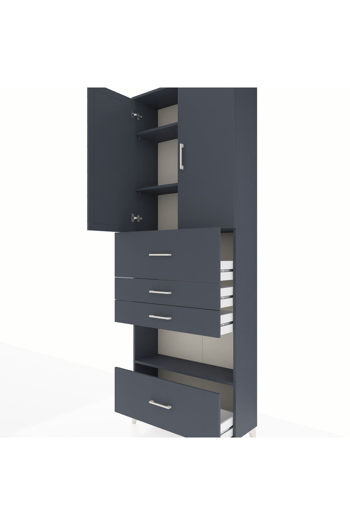 Arges Dolap 4 Raflı 4 Çekmeceli 2 Kapaklı 88x30x243 - S33M181V5A