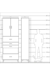 Arges Dolap 4 Raflı 4 Çekmeceli 2 Kapaklı 88x30x243 - S33M181V5A
