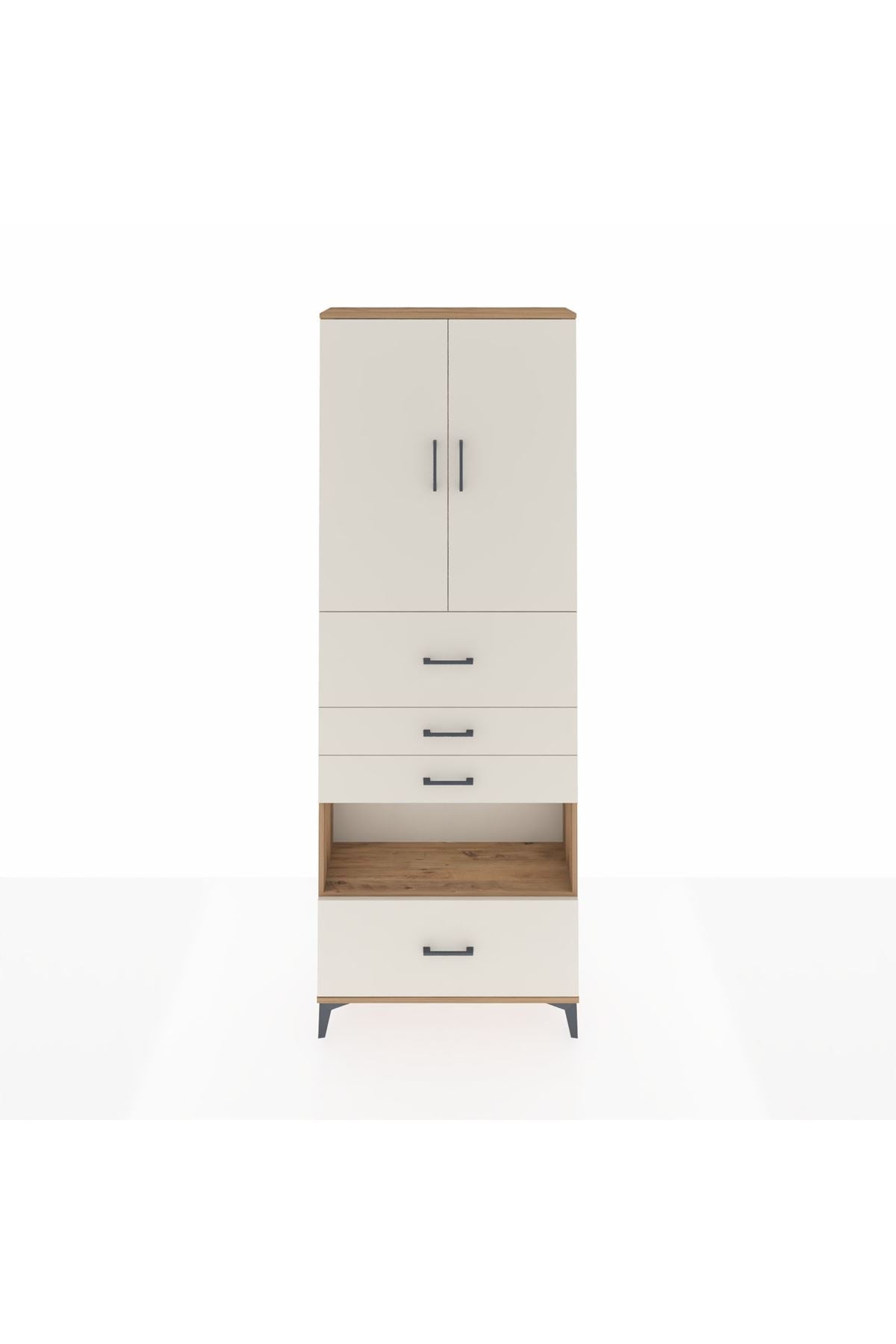 Arges Dolap 4 Raflı 4 Çekmeceli 2 Kapaklı 88x30x243 - S33M181V7A
