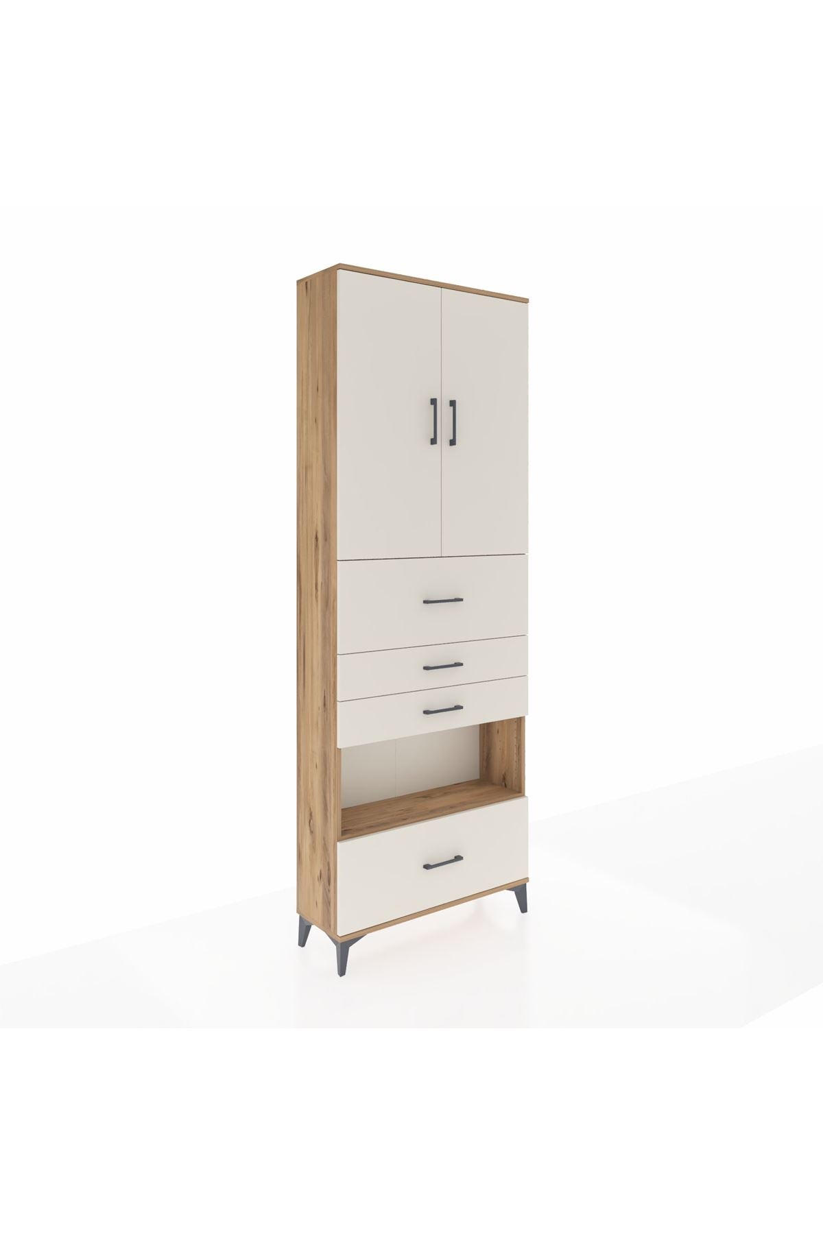 Arges Dolap 4 Raflı 4 Çekmeceli 2 Kapaklı 88x30x243 - S33M181V7A
