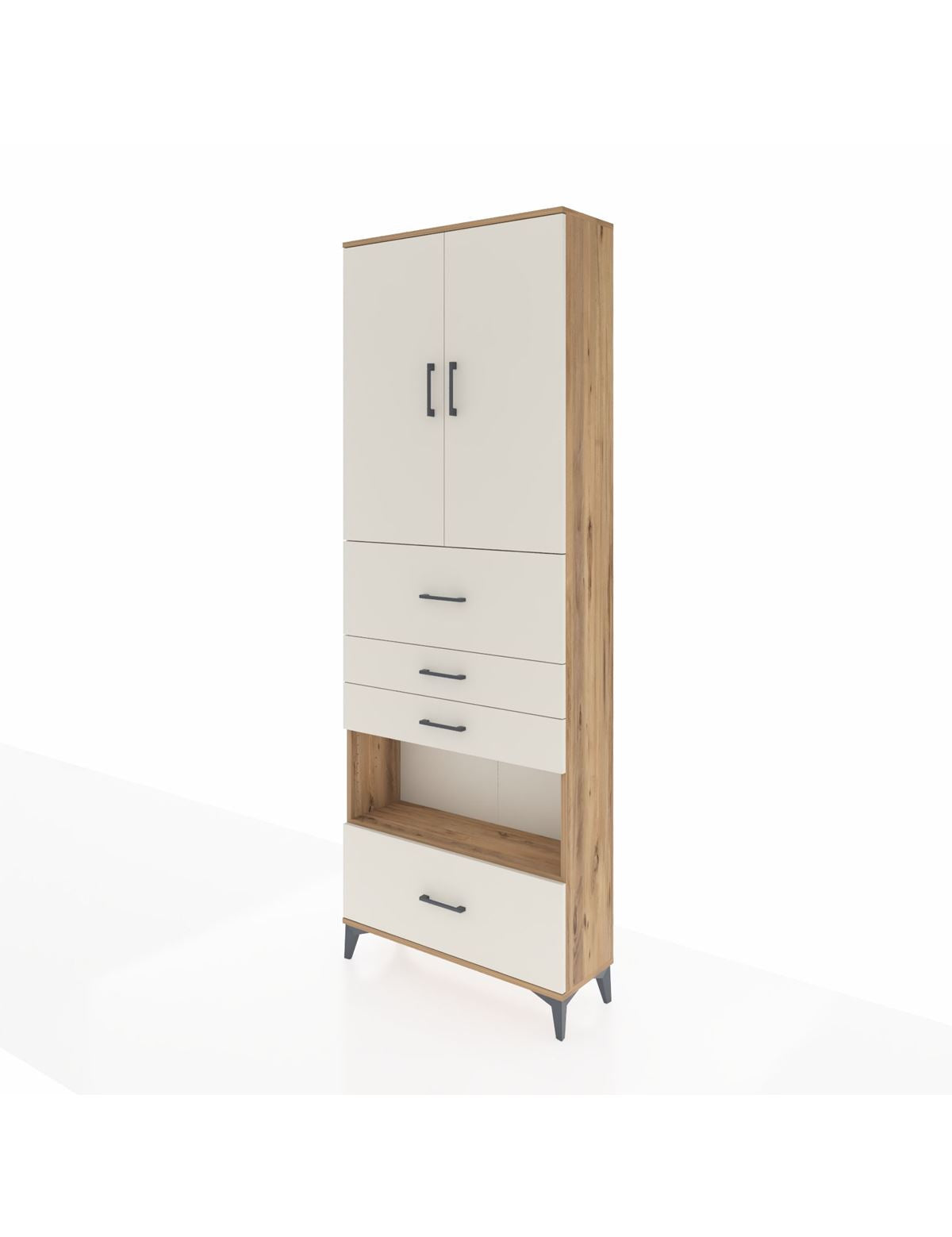 Arges Dolap 4 Raflı 4 Çekmeceli 2 Kapaklı 88x30x243 - S33M181V7A