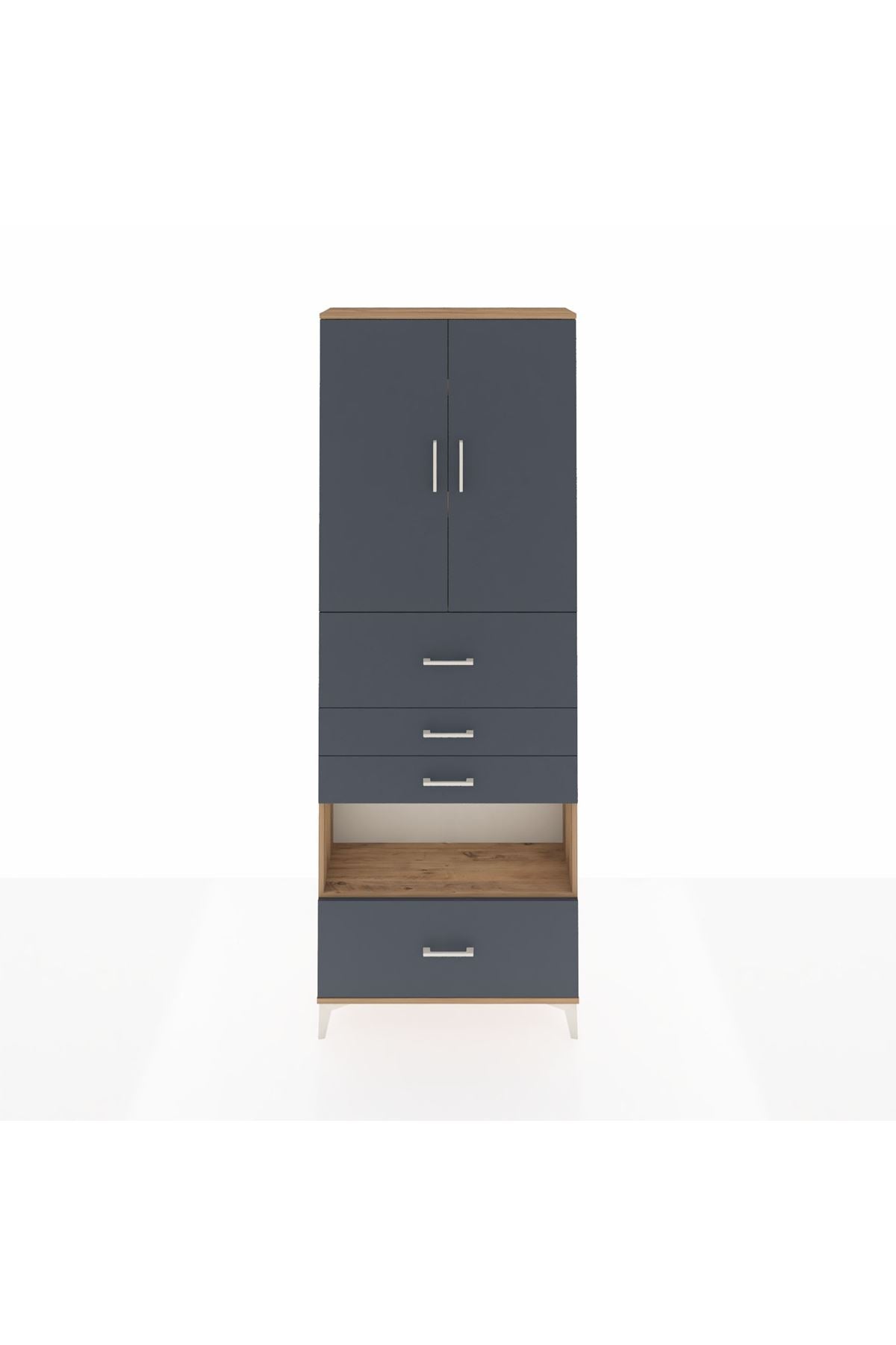 Arges Dolap 4 Raflı 4 Çekmeceli 2 Kapaklı 88x30x243 - S33M181V8A