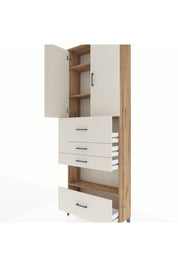Arges Dolap 4 Raflı 4 Çekmeceli 2 Kapaklı 88x30x243 - S33M181V7A