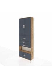 Arges Dolap 4 Raflı 4 Çekmeceli 2 Kapaklı 88x30x243 - S33M181V8A