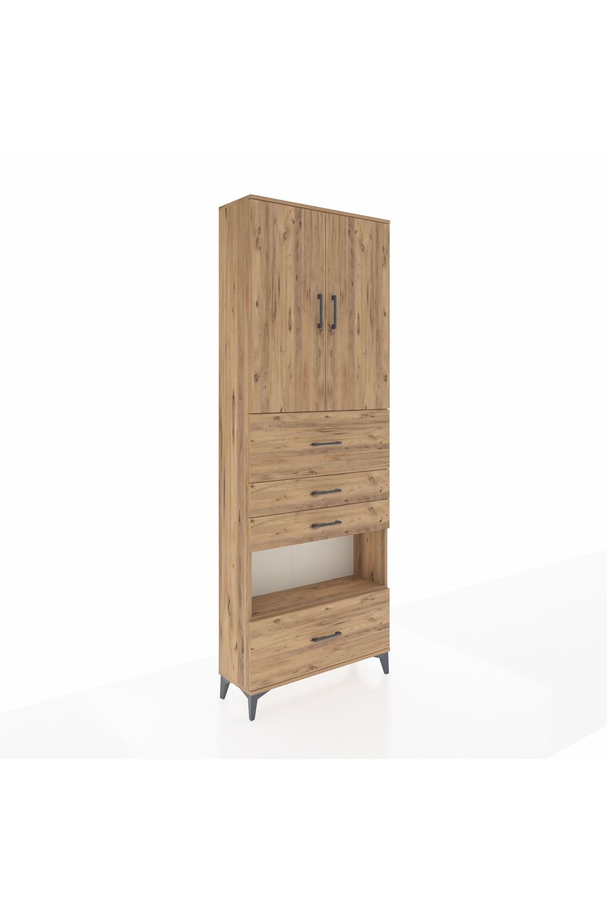 Arges Dolap 4 Raflı 4 Çekmeceli 2 Kapaklı 88x30x243 - S33M181V9A