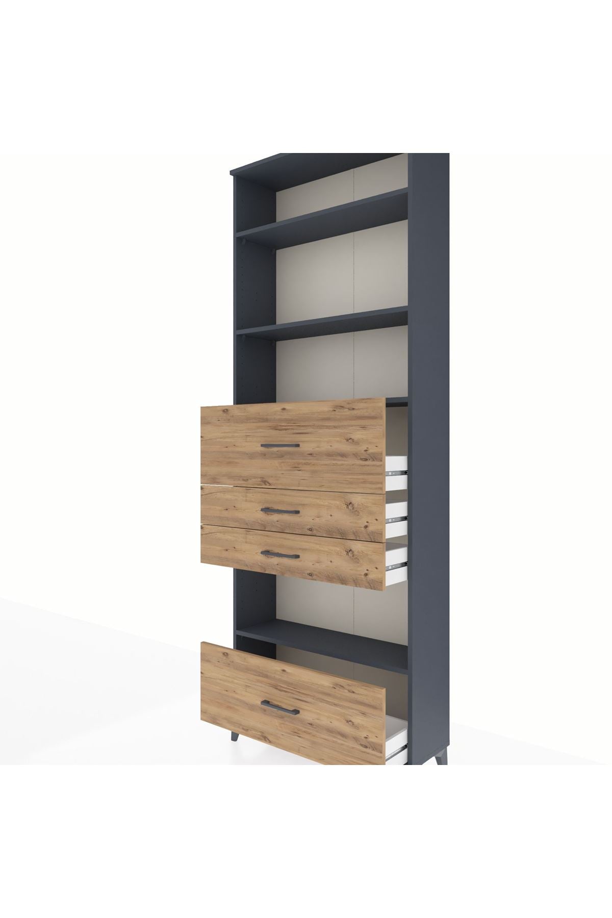 Arges Dolap 4 Raflı 4 Çekmeceli 88x30x243 - S33M182V6A