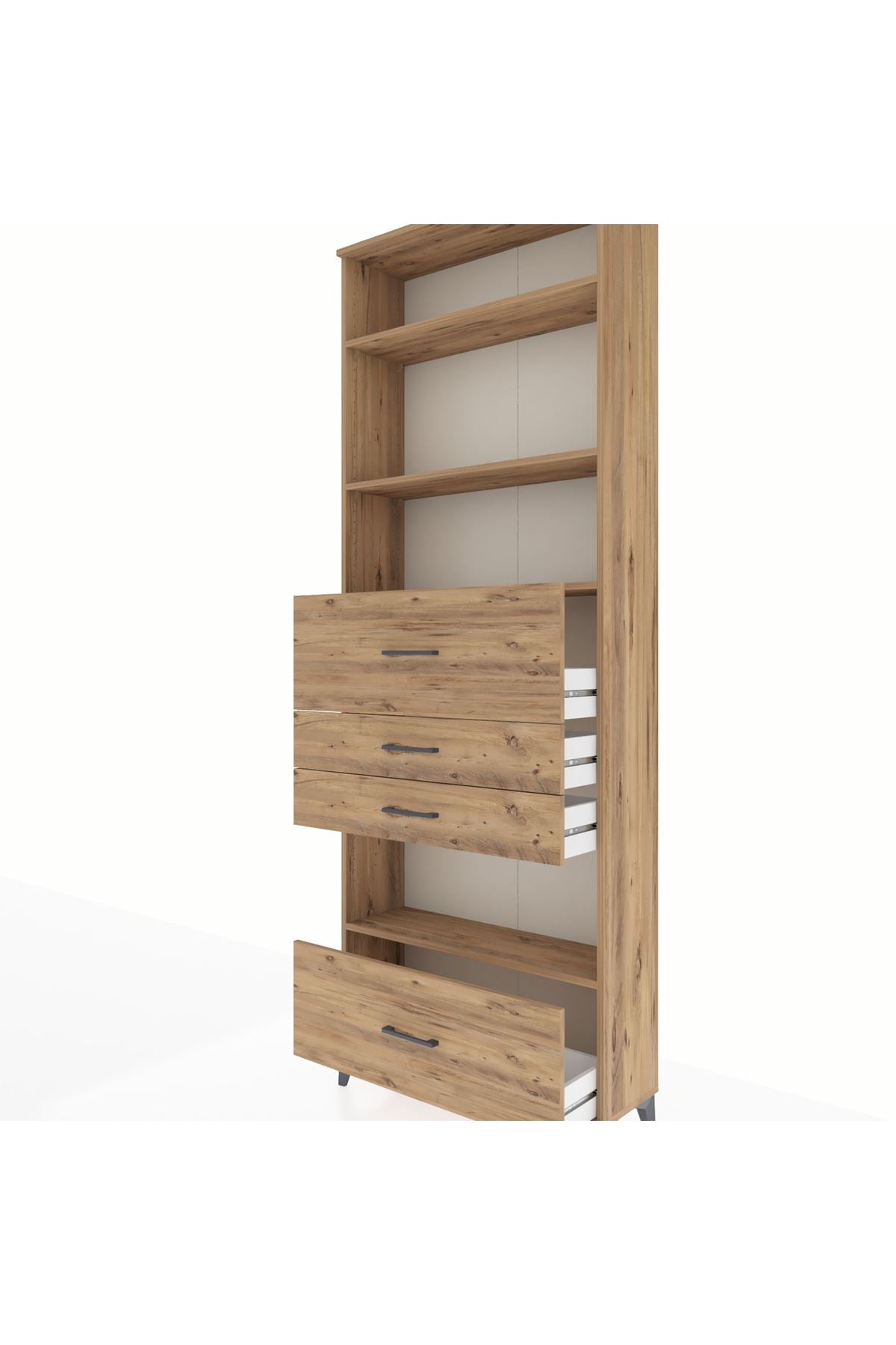 Arges Dolap 4 Raflı 4 Çekmeceli 88x30x243 - S33M182V9A
