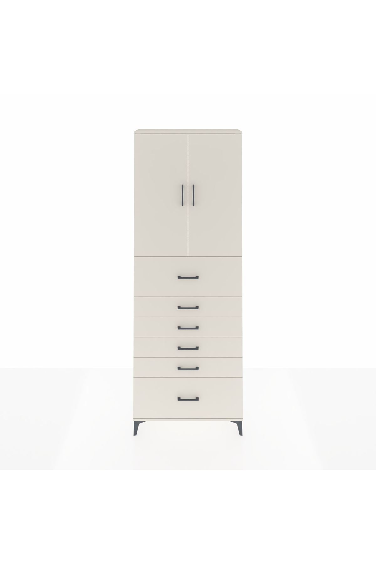 Arges Dolap 3 Raflı 6 Çekmeceli 2 Kapaklı 88x30x243 - S33M183V1A