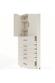 Arges Dolap 3 Raflı 6 Çekmeceli 2 Kapaklı 88x30x243 - S33M183V1A