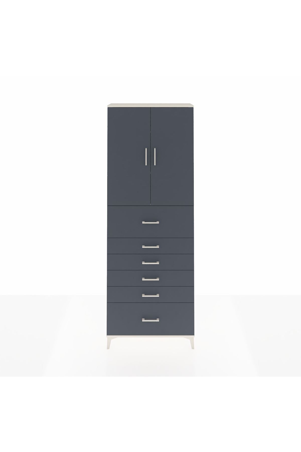 Arges Dolap 3 Raflı 6 Çekmeceli 2 Kapaklı 88x30x243 - S33M183V2A