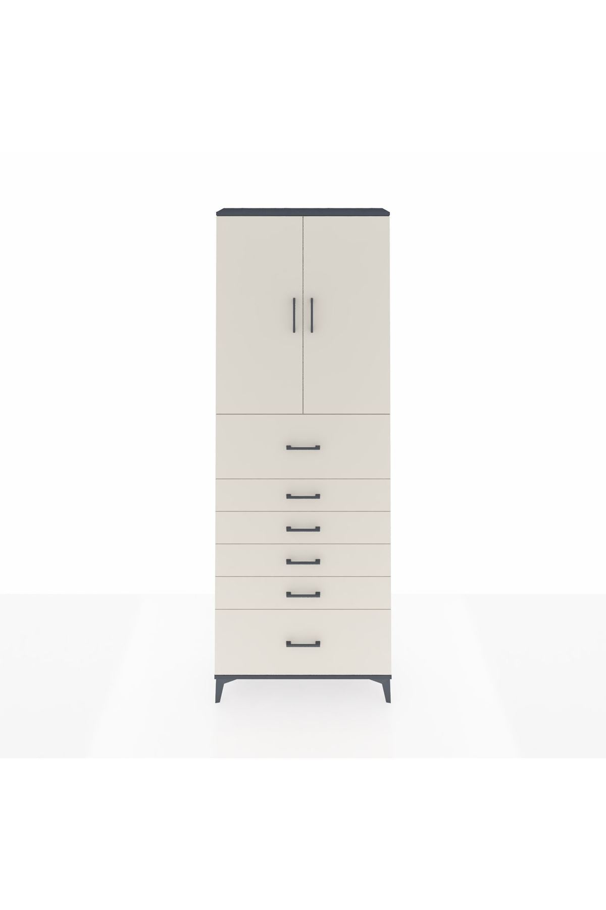 Arges Dolap 3 Raflı 6 Çekmeceli 2 Kapaklı 88x30x243 - S33M183V4A
