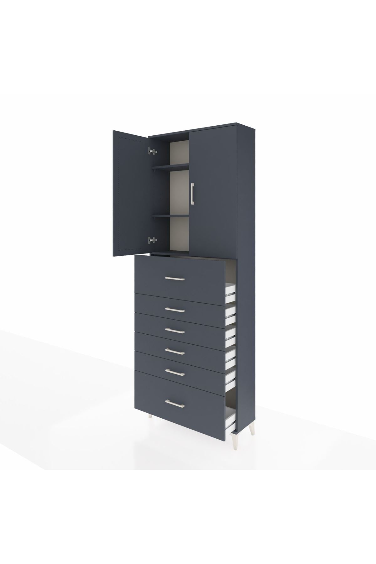 Arges Dolap 3 Raflı 6 Çekmeceli 2 Kapaklı 88x30x243 - S33M183V5A