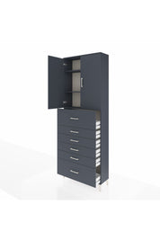 Arges Dolap 3 Raflı 6 Çekmeceli 2 Kapaklı 88x30x243 - S33M183V5A