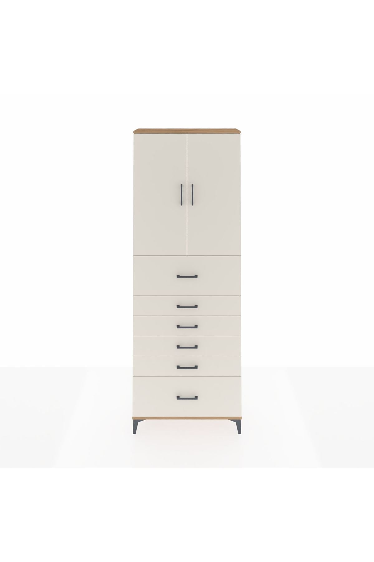 Arges Dolap 3 Raflı 6 Çekmeceli 2 Kapaklı 88x30x243 - S33M183V7A
