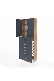 Arges Dolap 3 Raflı 6 Çekmeceli 2 Kapaklı 88x30x243 - S33M183V8A