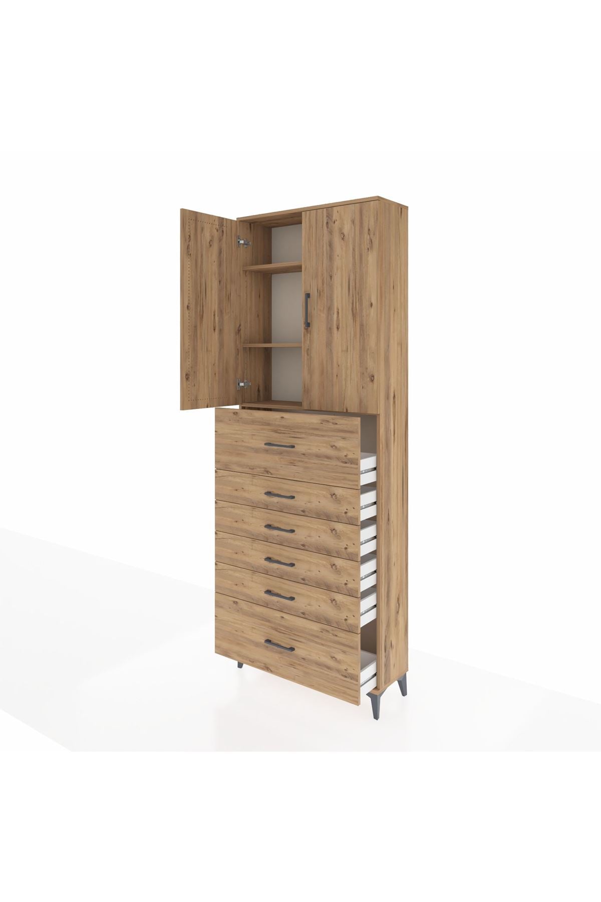 Arges Dolap 3 Raflı 6 Çekmeceli 2 Kapaklı 88x30x243 - S33M183V9A