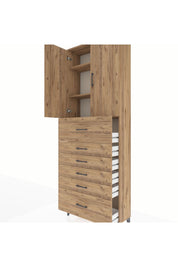 Arges Dolap 3 Raflı 6 Çekmeceli 2 Kapaklı 88x30x243 - S33M183V9A