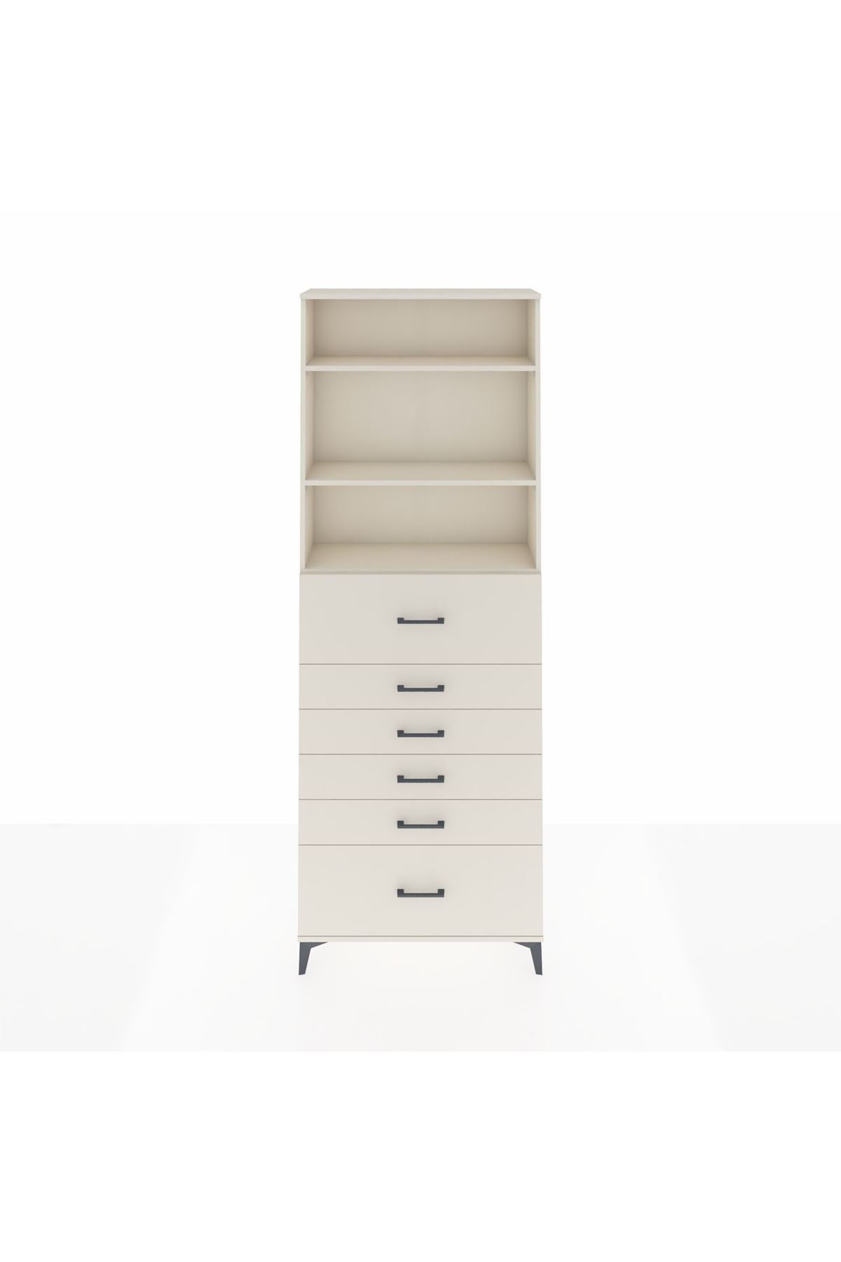 Arges Dolap 3 Raflı 6 Çekmeceli 88x30x243 - S33M184V1A