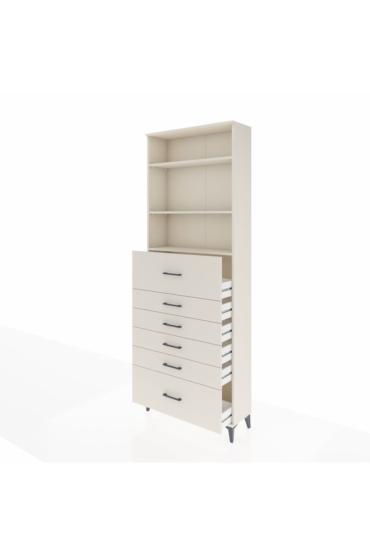 Arges Dolap 3 Raflı 6 Çekmeceli 88x30x243 - S33M184V1A