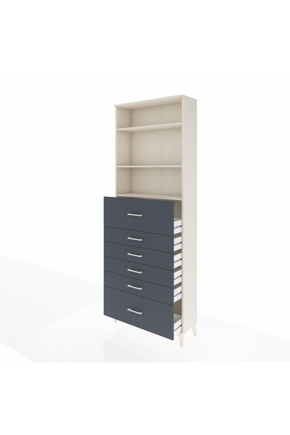 Arges Dolap 3 Raflı 6 Çekmeceli 88x30x243 - S33M184V2A