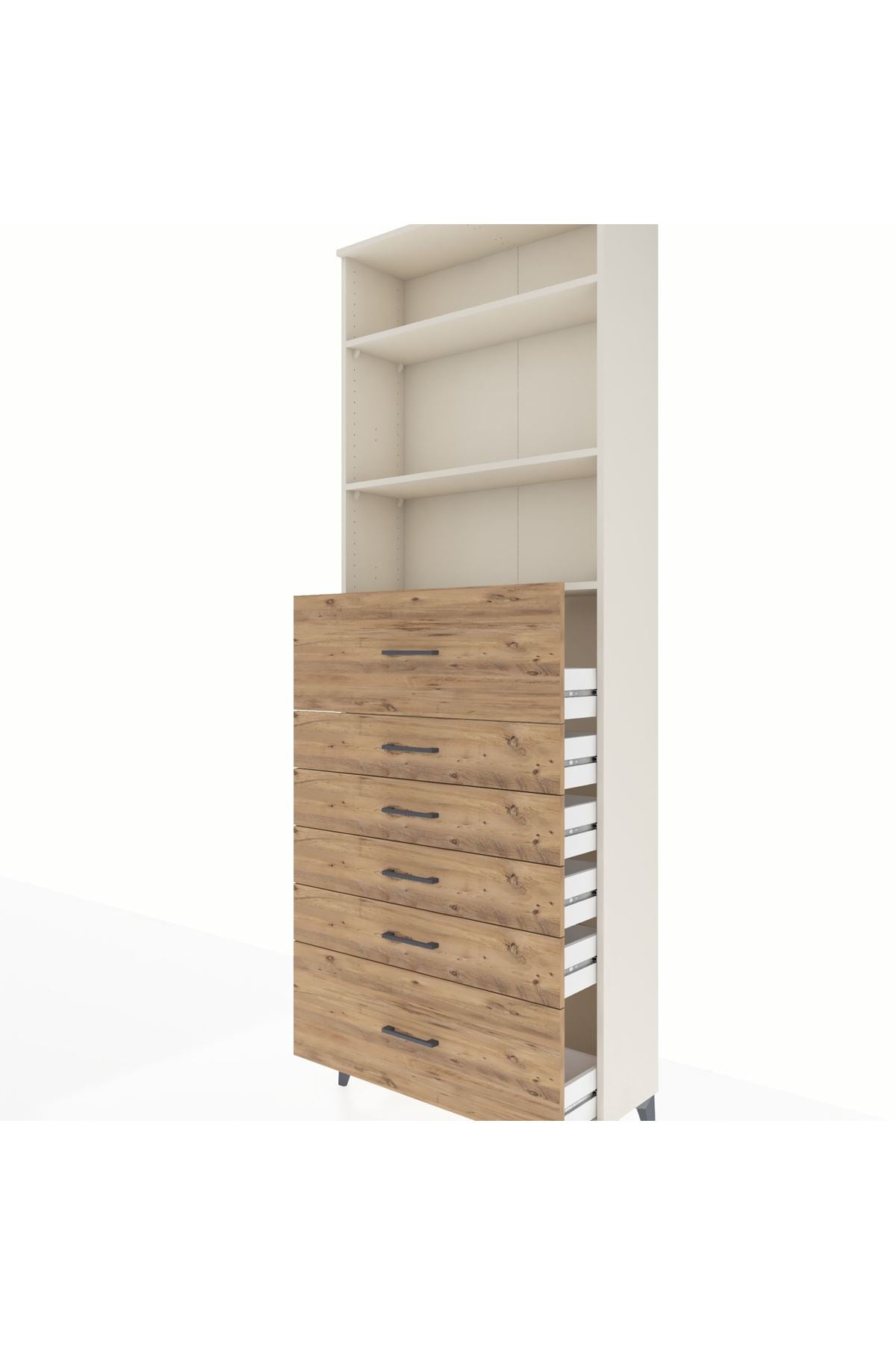 Arges Dolap 3 Raflı 6 Çekmeceli 88x30x243 - S33M184V3A