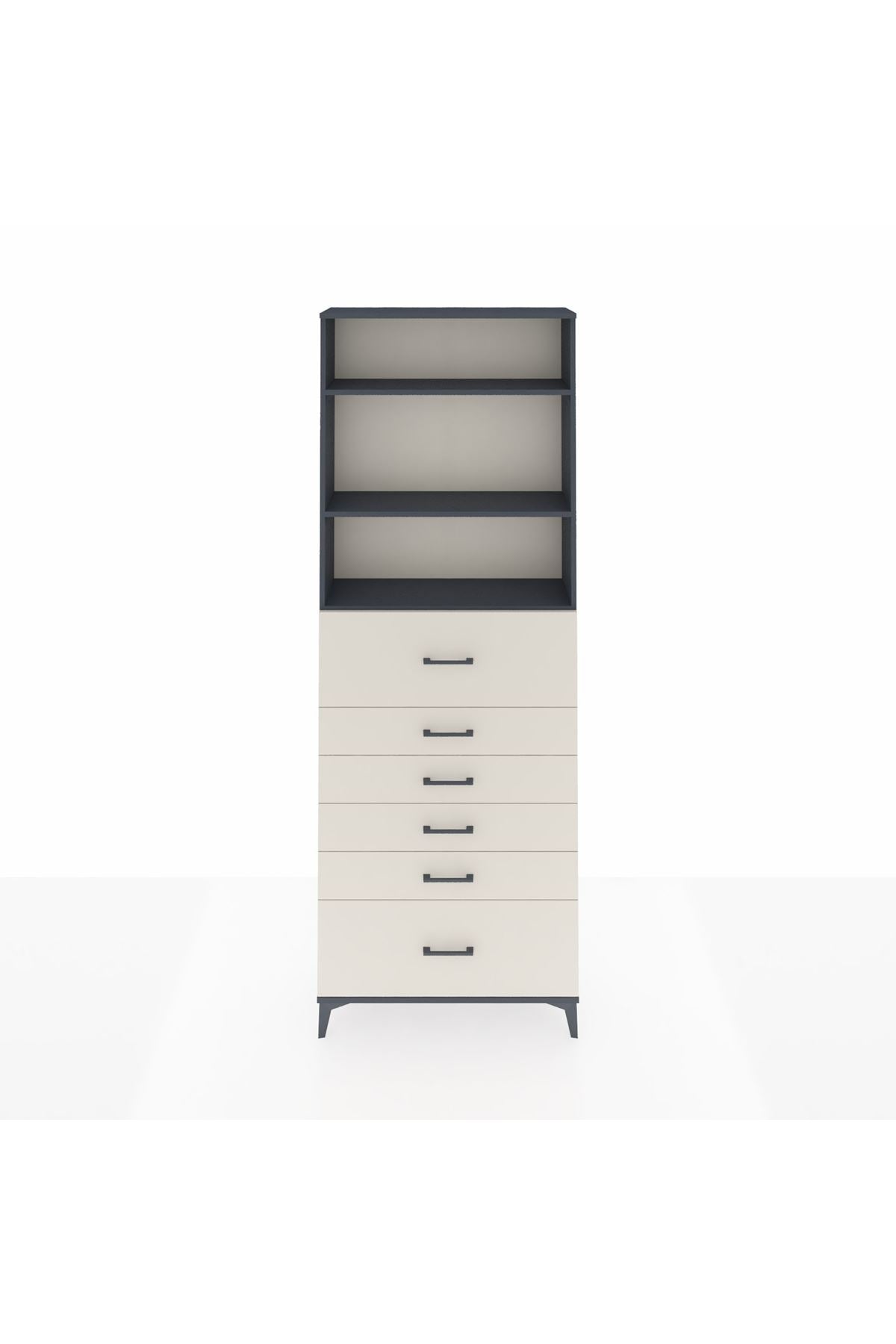 Arges Dolap 3 Raflı 6 Çekmeceli 88x30x243 - S33M184V4A