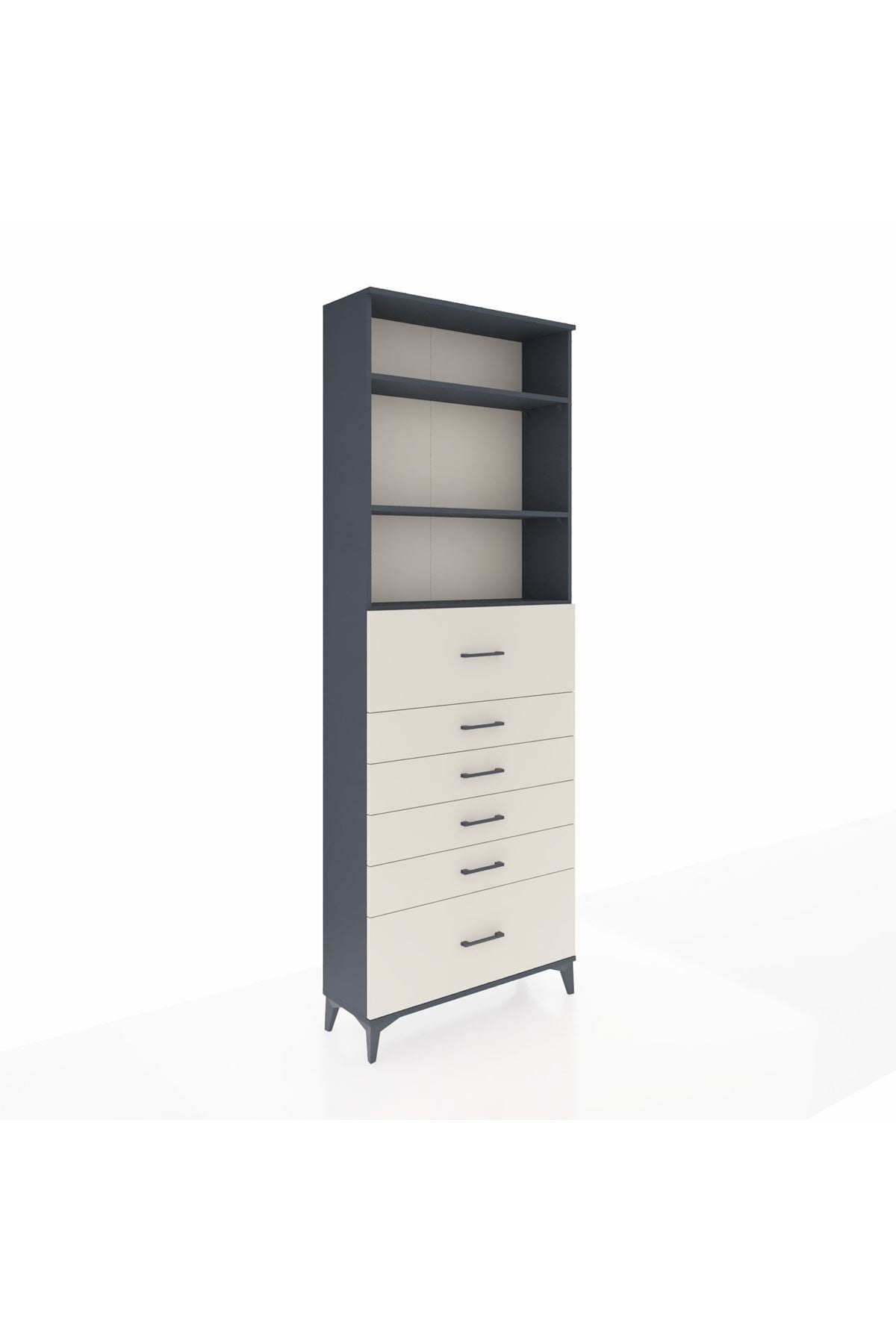 Arges Dolap 3 Raflı 6 Çekmeceli 88x30x243 - S33M184V4A