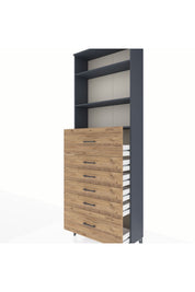 Arges Dolap 3 Raflı 6 Çekmeceli 88x30x243 - S33M184V6A