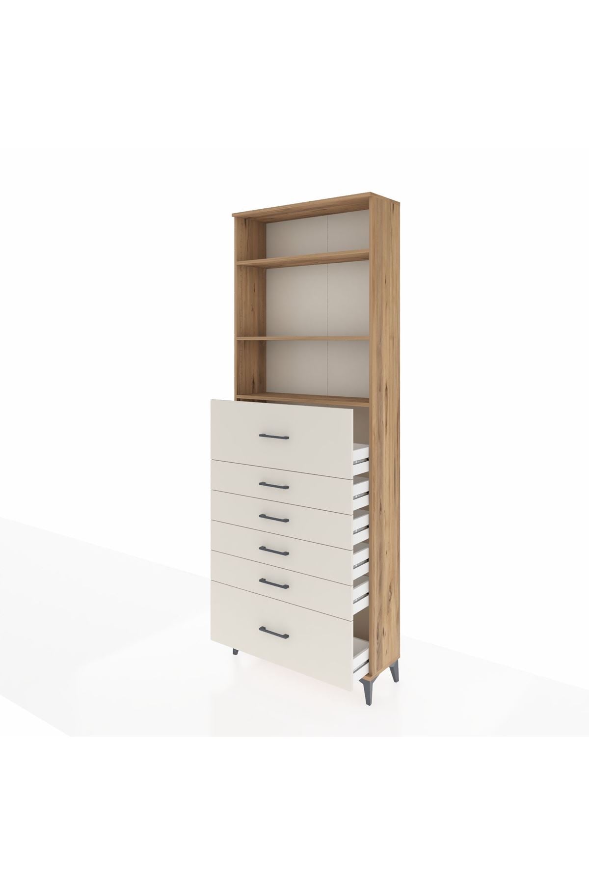 Arges Dolap 3 Raflı 6 Çekmeceli 88x30x243 - S33M184V7A