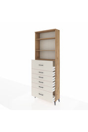 Arges Dolap 3 Raflı 6 Çekmeceli 88x30x243 - S33M184V7A