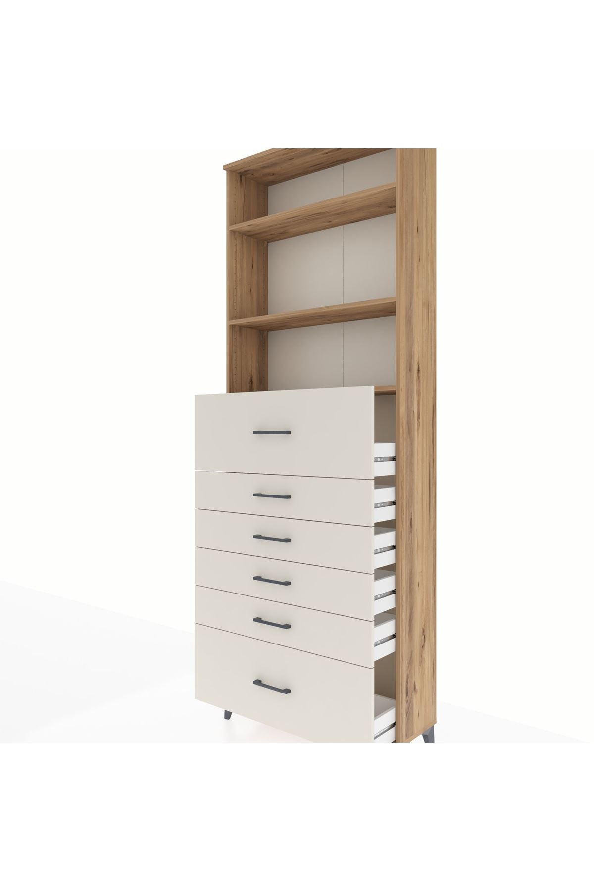 Arges Dolap 3 Raflı 6 Çekmeceli 88x30x243 - S33M184V7A