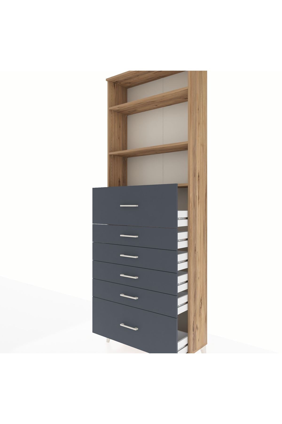 Arges Dolap 3 Raflı 6 Çekmeceli 88x30x243 - S33M184V8A