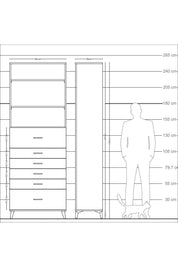 Arges Dolap 3 Raflı 6 Çekmeceli 88x30x243 - S33M184V8A