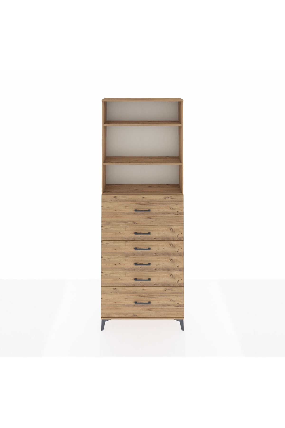 Arges Dolap 3 Raflı 6 Çekmeceli 88x30x243 - S33M184V9A