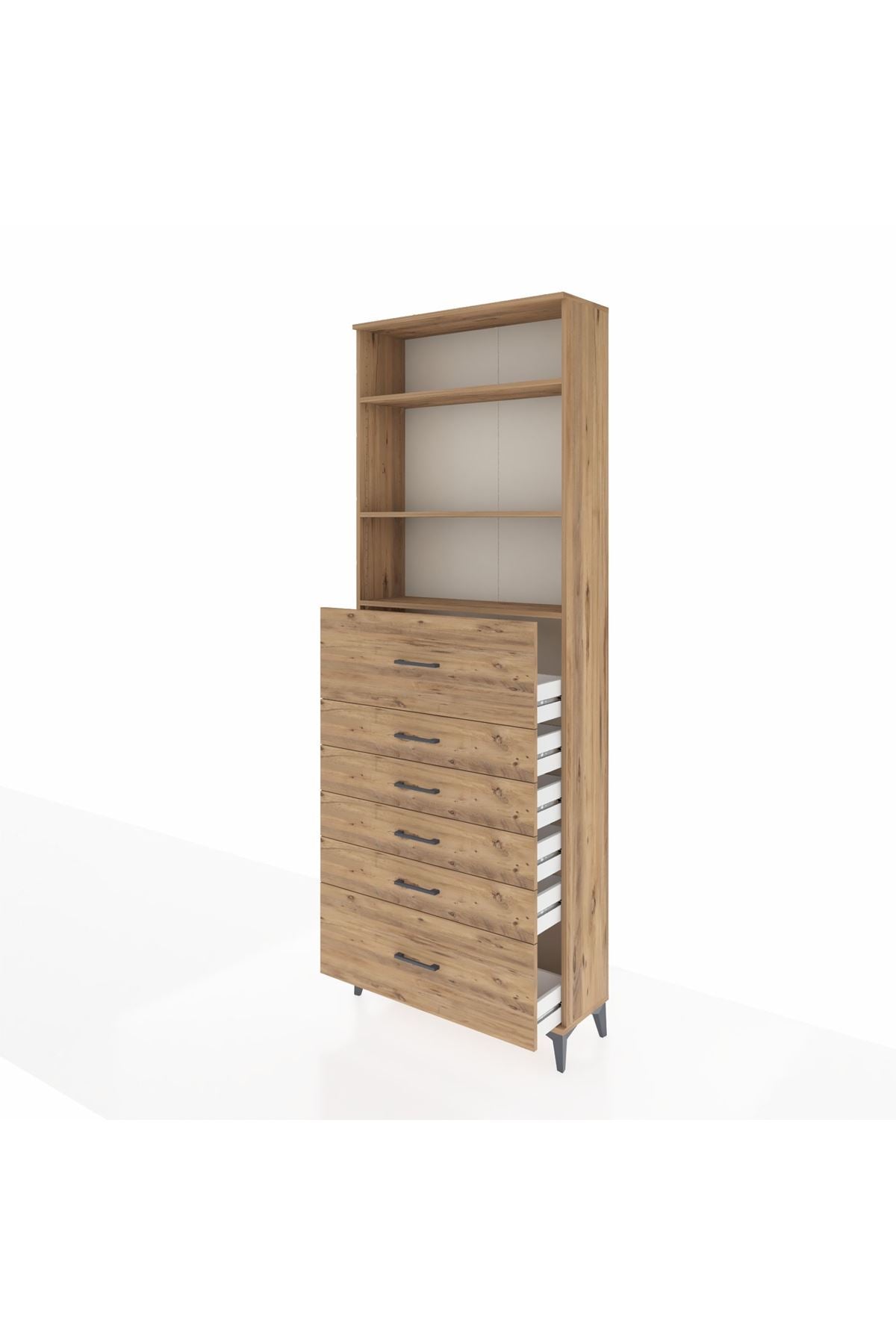 Arges Dolap 3 Raflı 6 Çekmeceli 88x30x243 - S33M184V9A