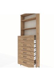 Arges Dolap 3 Raflı 6 Çekmeceli 88x30x243 - S33M184V9A