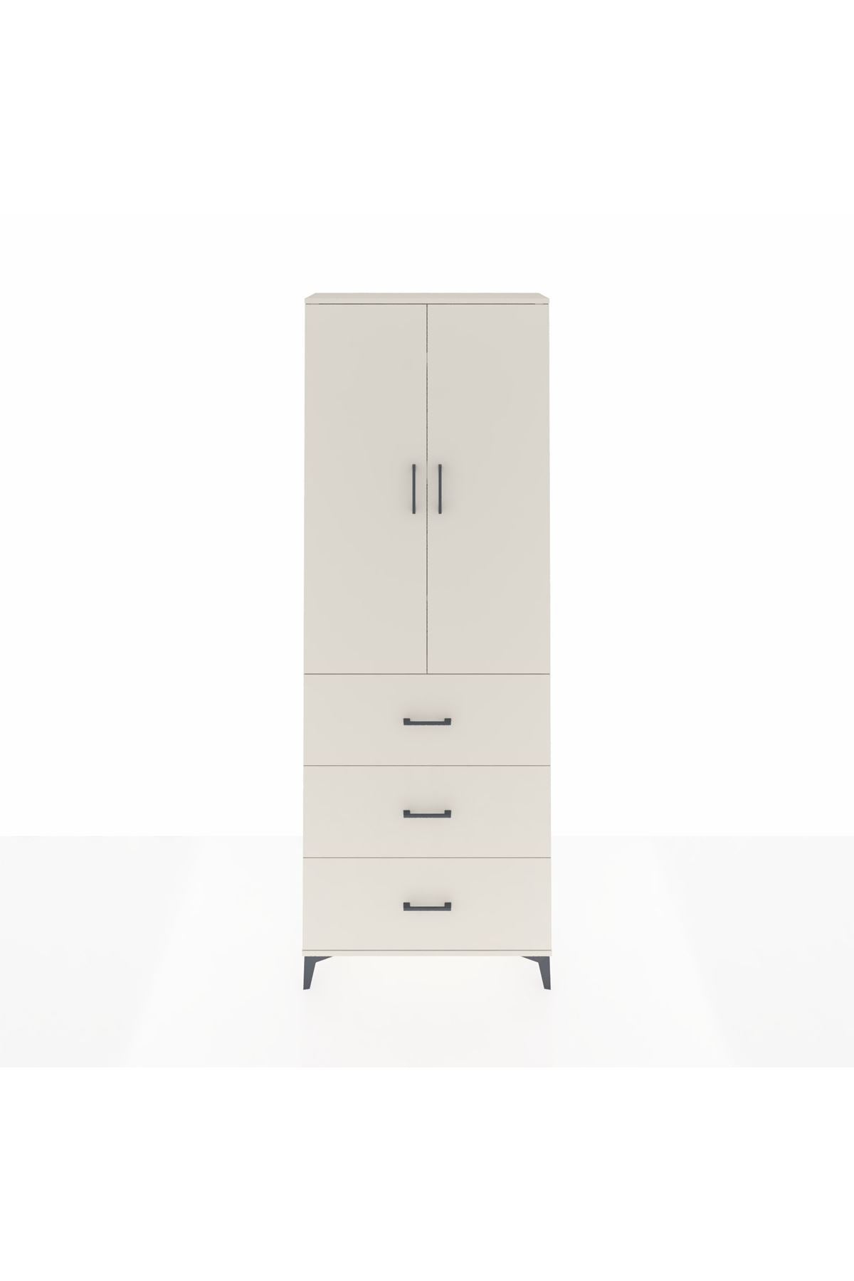 Arges Dolap 4 Raflı 3 Çekmeceli 2 Kapaklı 88x30x243 - S33M185V1A