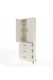 Arges Dolap 4 Raflı 3 Çekmeceli 2 Kapaklı 88x30x243 - S33M185V1A
