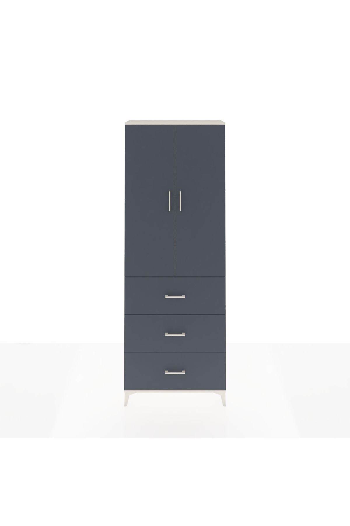 Arges Dolap 4 Raflı 3 Çekmeceli 2 Kapaklı 88x30x243 - S33M185V2A