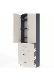 Arges Dolap 4 Raflı 3 Çekmeceli 2 Kapaklı 88x30x243 - S33M185V4A